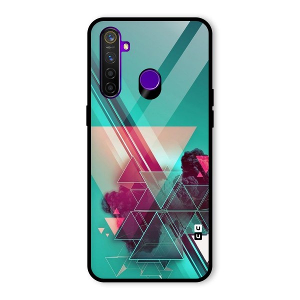 Floroscent Abstract Glass Back Case for Realme 5 Pro