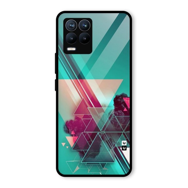 Floroscent Abstract Glass Back Case for Realme 8