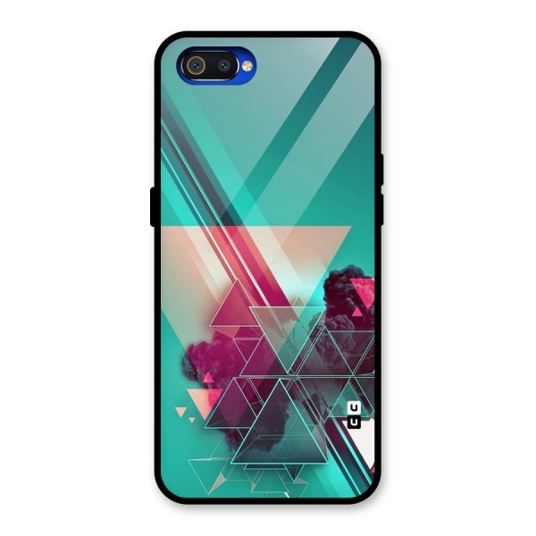 Floroscent Abstract Glass Back Case for Realme C2