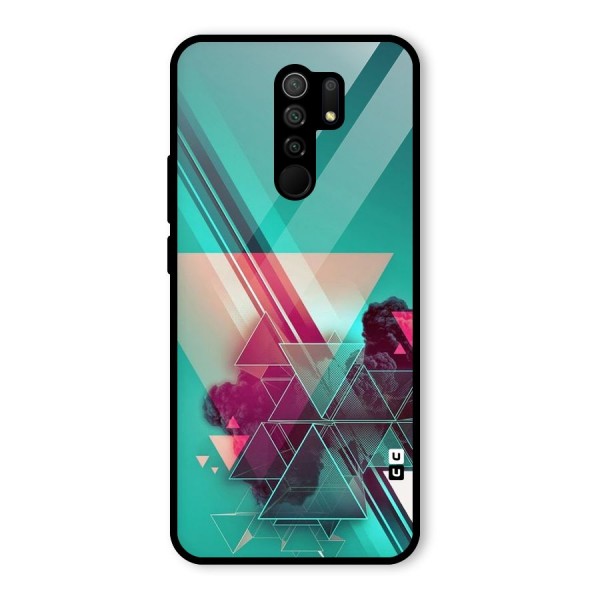 Floroscent Abstract Glass Back Case for Redmi 9 Prime