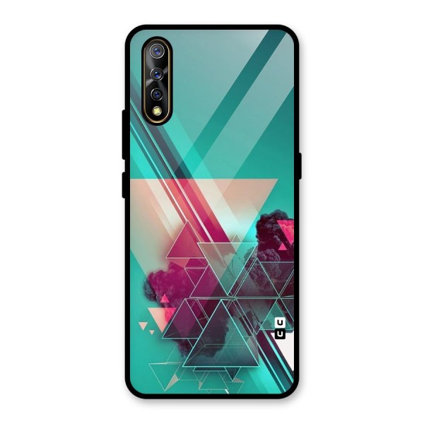 Floroscent Abstract Glass Back Case for Vivo S1