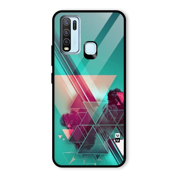 Floroscent Abstract Glass Back Case for Vivo Y30