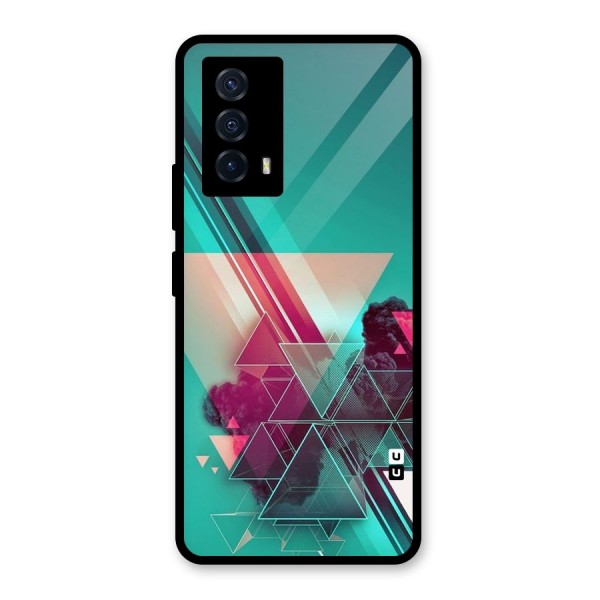 Floroscent Abstract Glass Back Case for Vivo iQOO Z5
