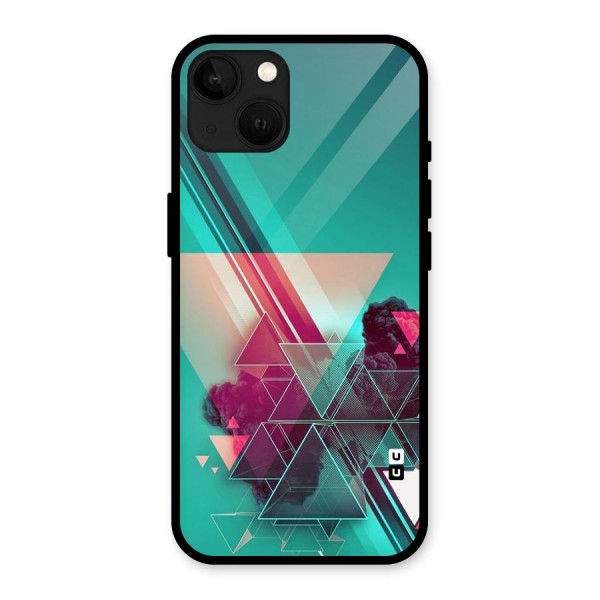 Floroscent Abstract Glass Back Case for iPhone 13