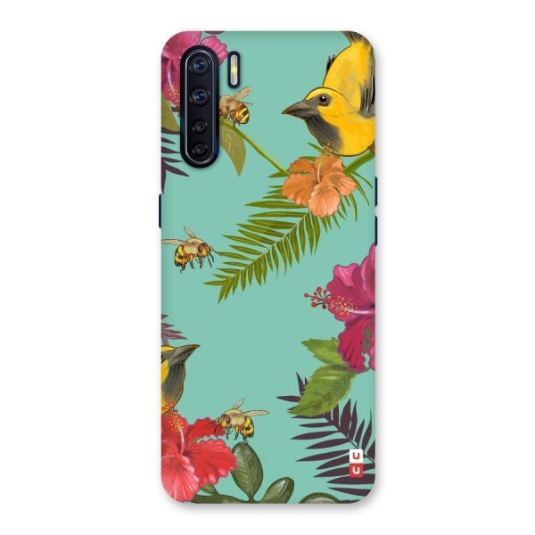 Flower Bird and Bee Back Case for Oppo F15