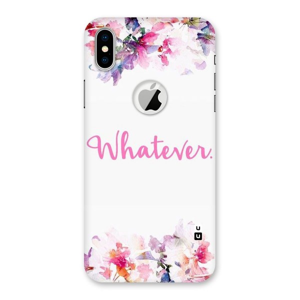 Flower Whatever Back Case for iPhone X Logo Cut