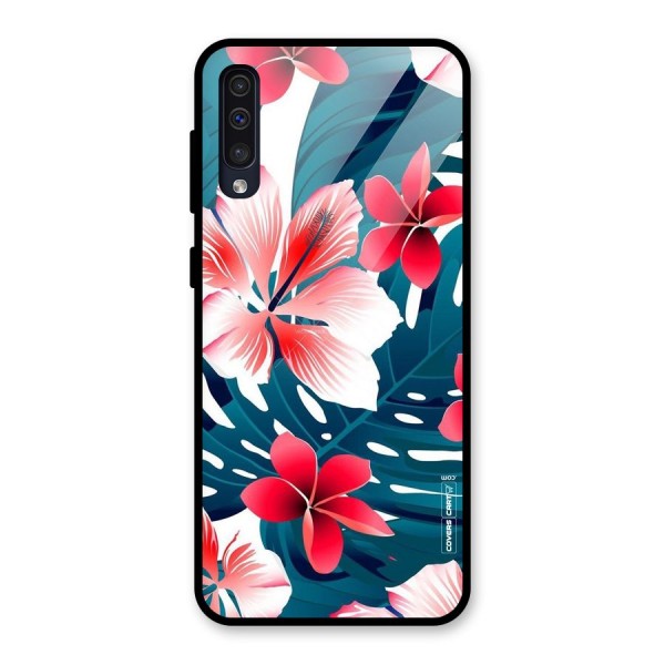Flower design Glass Back Case for Galaxy A50s