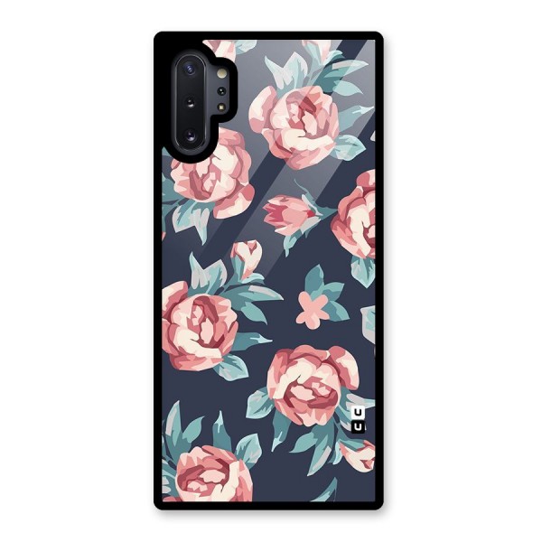 Flowers Painting Glass Back Case for Galaxy Note 10 Plus