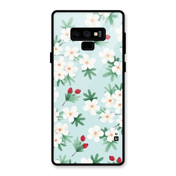 Flowers Pastel Glass Back Case for Galaxy Note 9