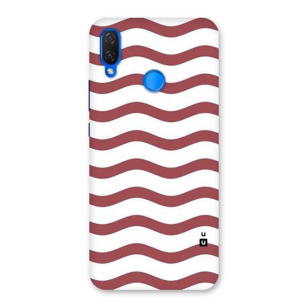 Flowing Stripes Red White Back Case for Huawei P Smart+