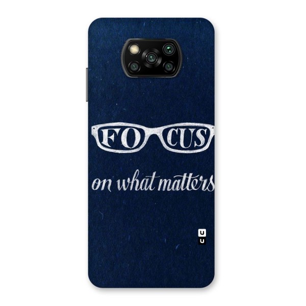 Focus Matters Back Case for Poco X3