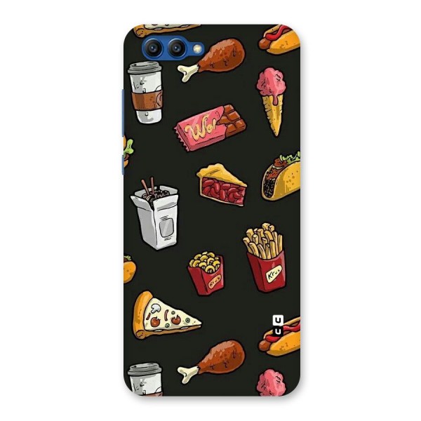 Foodie Pattern Back Case for Honor View 10