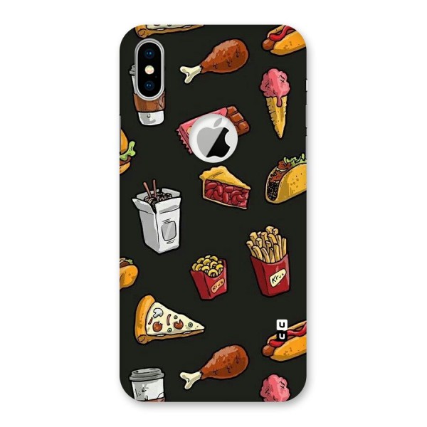 Foodie Pattern Back Case for iPhone XS Logo Cut