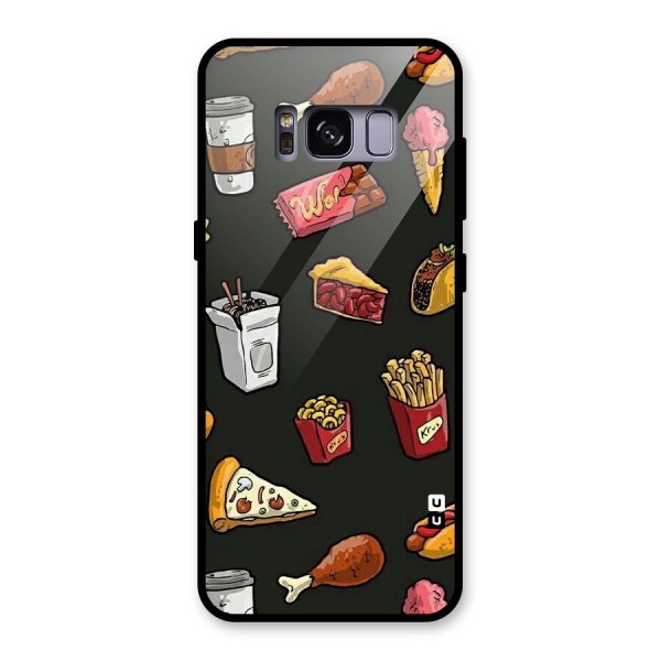 Foodie Pattern Glass Back Case for Galaxy S8