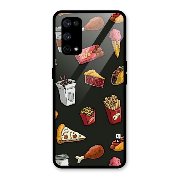 Foodie Pattern Glass Back Case for Realme X7 Pro