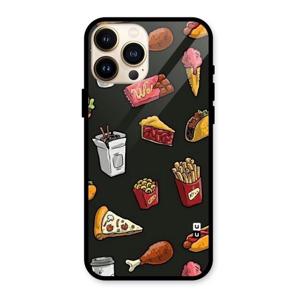 Foodie Pattern Glass Back Case for iPhone 13 Pro Max