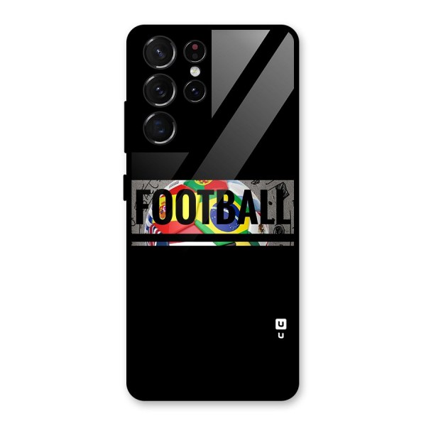 Football Typography Glass Back Case for Galaxy S21 Ultra 5G