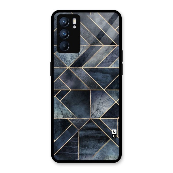 Forest Abstract Lines Glass Back Case for Oppo Reno6 5G