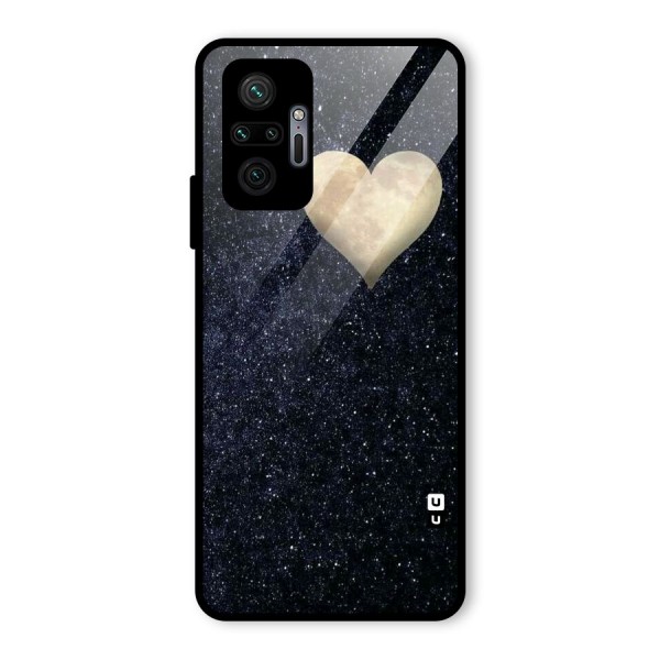 Galaxy Space Heart Glass Back Case for Redmi Note 10 Pro