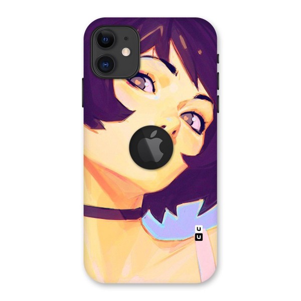 Girl Face Art Back Case for iPhone 11 Logo Cut