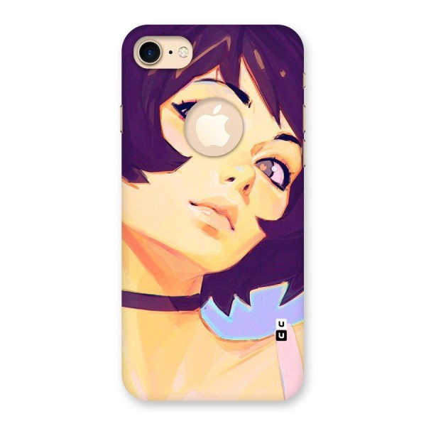 Girl Face Art Back Case for iPhone 7 Logo Cut