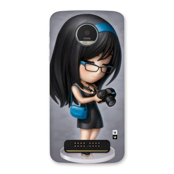 Girl With Camera Back Case for Moto Z Play