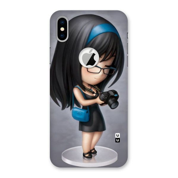 Girl With Camera Back Case for iPhone X Logo Cut