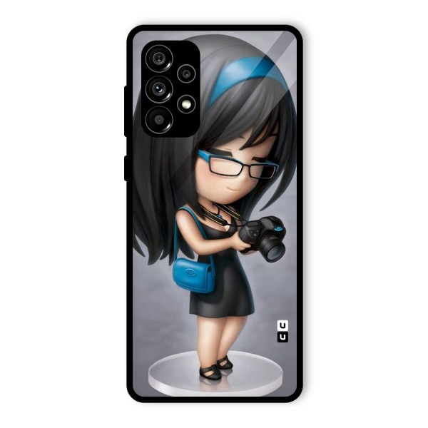 Girl With Camera Glass Back Case for Galaxy A73 5G