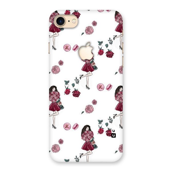 Girl With Flowers Back Case for iPhone 7 Apple Cut