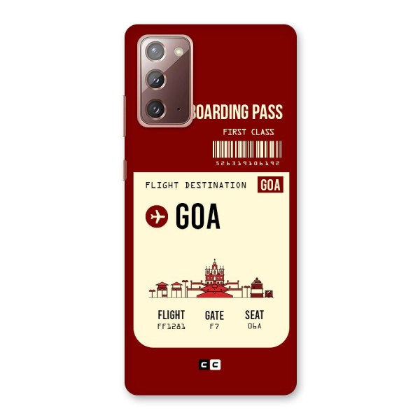 Goa Boarding Pass Back Case for Galaxy Note 20