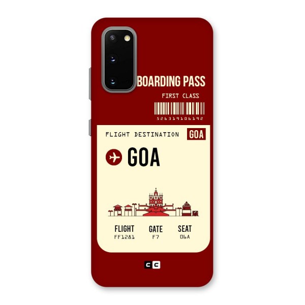 Goa Boarding Pass Back Case for Galaxy S20