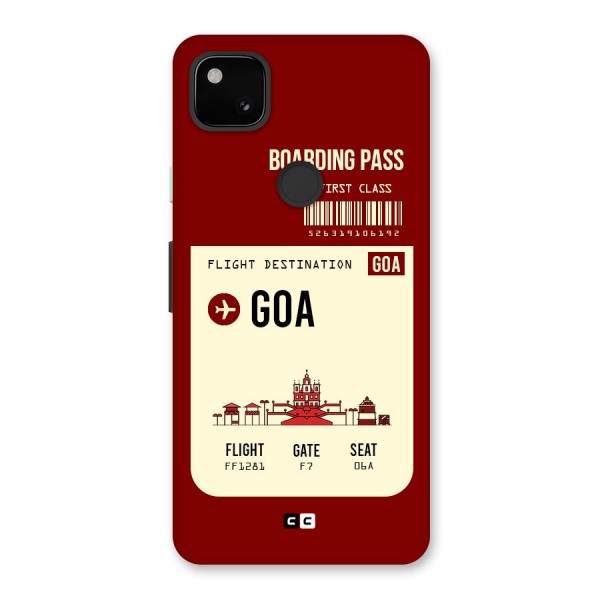 Goa Boarding Pass Back Case for Google Pixel 4a