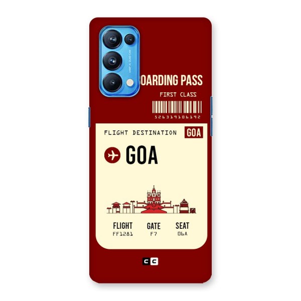 Goa Boarding Pass Back Case for Oppo Reno5 Pro 5G