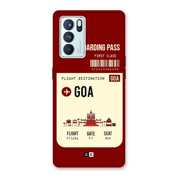 Goa Boarding Pass Back Case for Oppo Reno6 Pro 5G