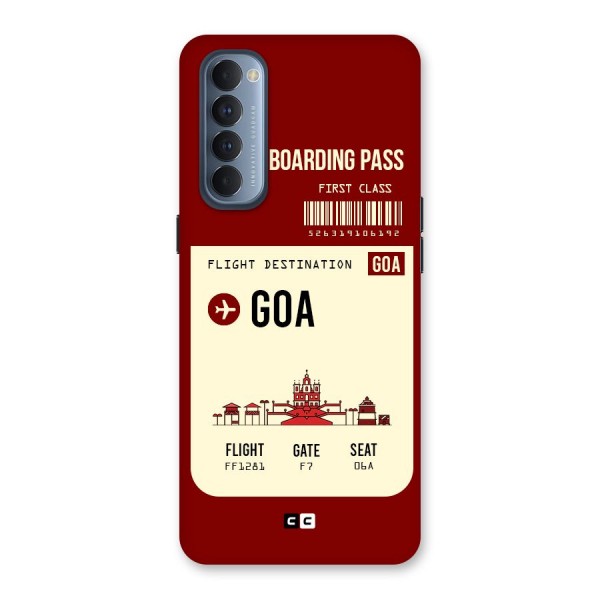 Goa Boarding Pass Back Case for Reno4 Pro