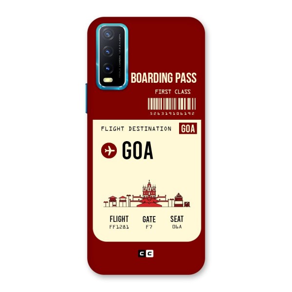 Goa Boarding Pass Back Case for Vivo Y20G
