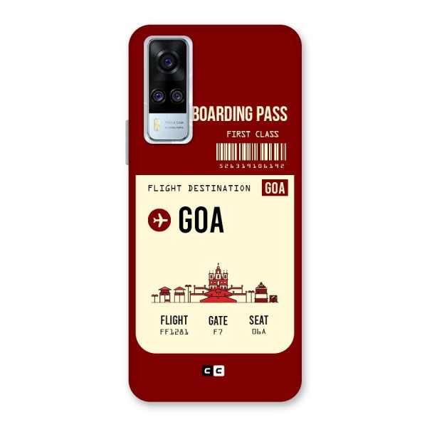 Goa Boarding Pass Back Case for Vivo Y31