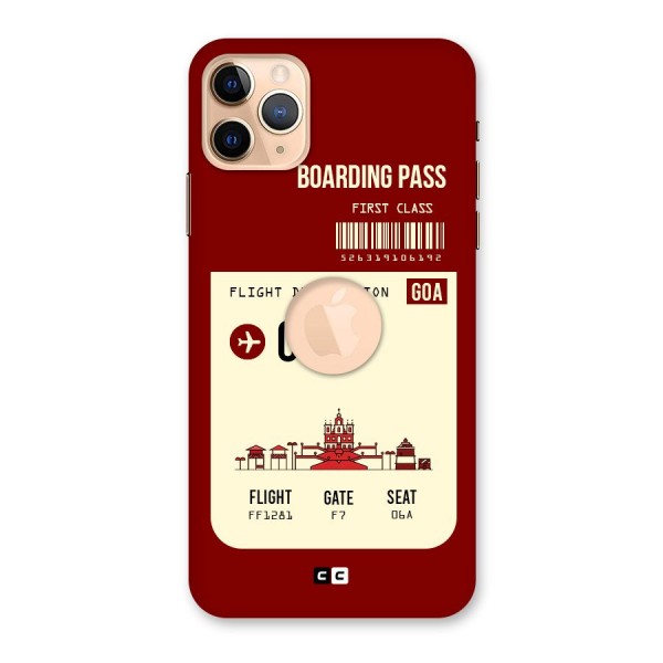 Goa Boarding Pass Back Case for iPhone 11 Pro Max Logo Cut