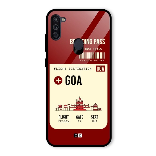 Goa Boarding Pass Glass Back Case for Galaxy M11