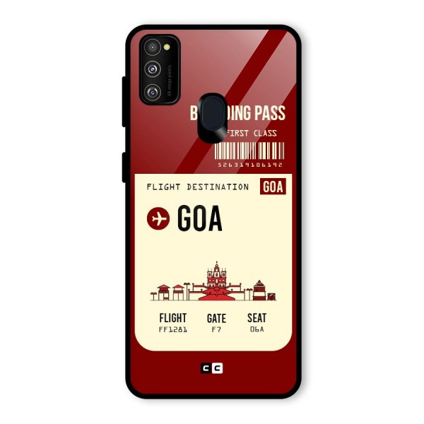 Goa Boarding Pass Glass Back Case for Galaxy M21