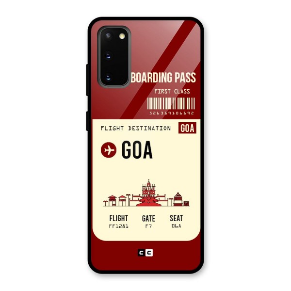 Goa Boarding Pass Glass Back Case for Galaxy S20