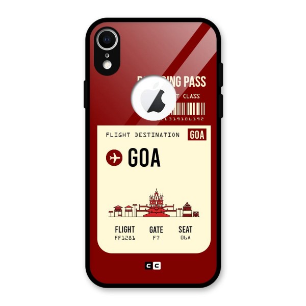 Goa Boarding Pass Glass Back Case for iPhone XR Logo Cut