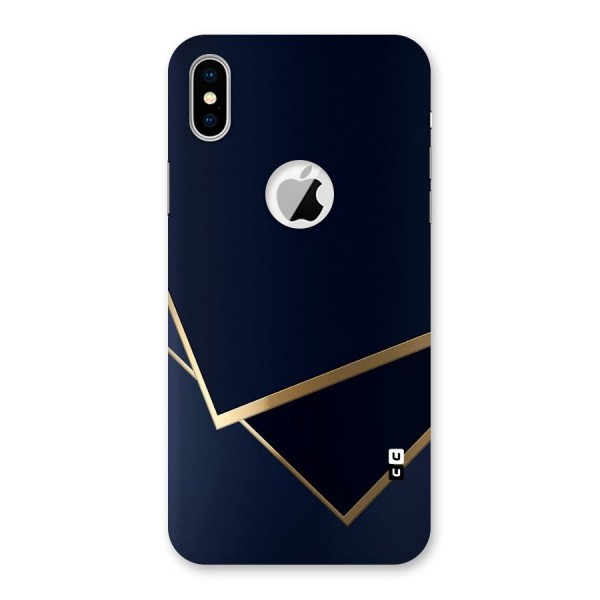 Gold Corners Back Case for iPhone XS Logo Cut