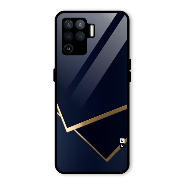 Gold Corners Glass Back Case for Oppo F19 Pro