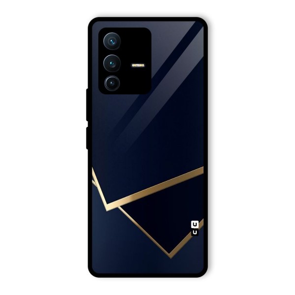 Gold Corners Glass Back Case for Vivo V23 Pro