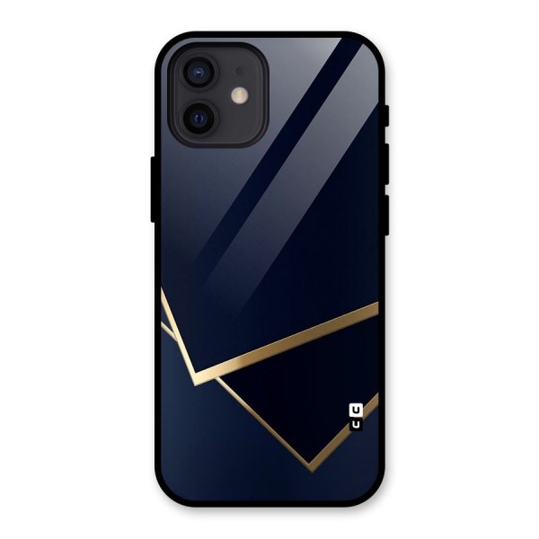 Gold Corners Glass Back Case for iPhone 12