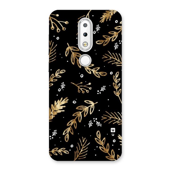 Gold Palm Leaves Back Case for Nokia 6.1 Plus
