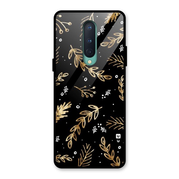 Gold Palm Leaves Glass Back Case for OnePlus 8