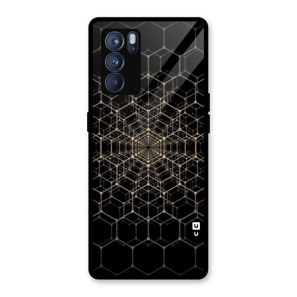 Gold Web Glass Back Case for Oppo Reno6 Pro 5G