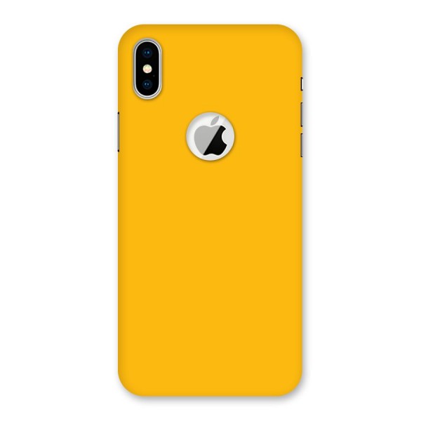 Gold Yellow Back Case for iPhone XS Logo Cut